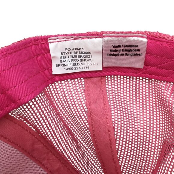 Bass Pro Shops Pink Youth Girls Hat Baseball Cap NWOT Mesh Snapback Adjustable - Picture 8 of 8